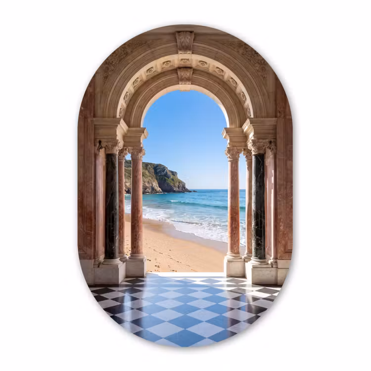 Muurovaal - Glas - Boog - Strand - Zee — 1
