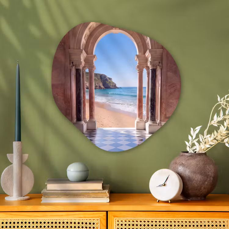 Organisch schilderij - Glas - Boog - Strand - Zee — 2