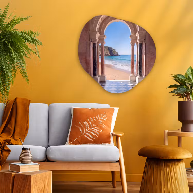 Organisch schilderij - Glas - Boog - Strand - Zee — 3