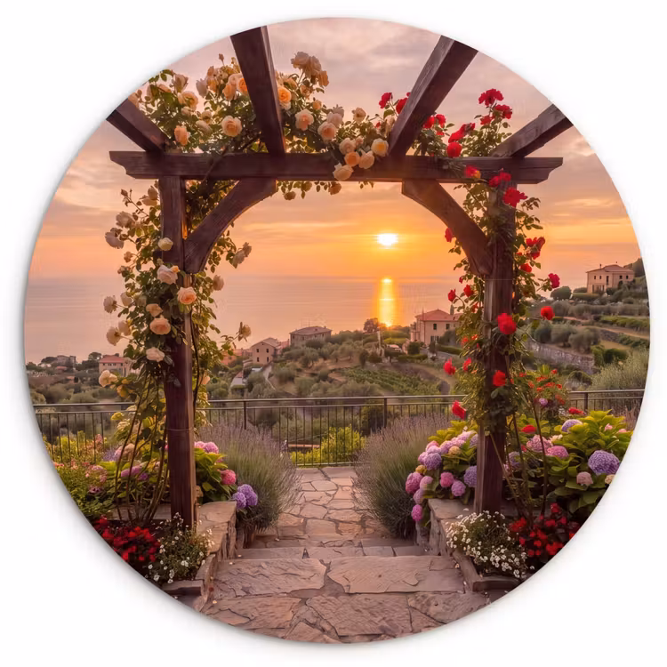 Muurcirkel - Pergola - Zee - Zonsondergang — 1