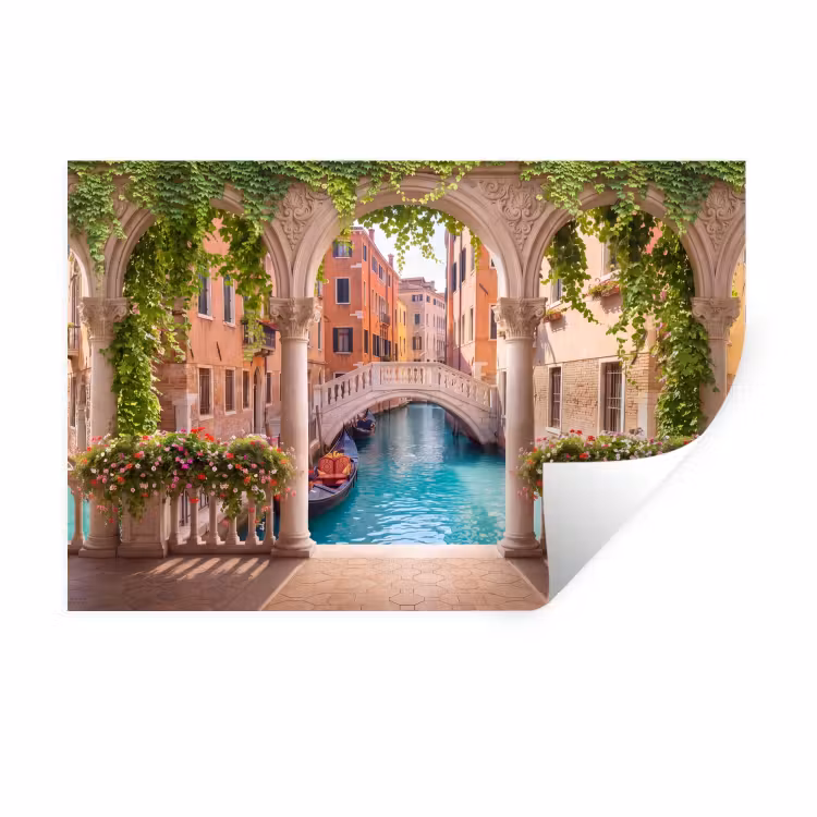 Muursticker - Gracht - Stad - Architectuur — 1