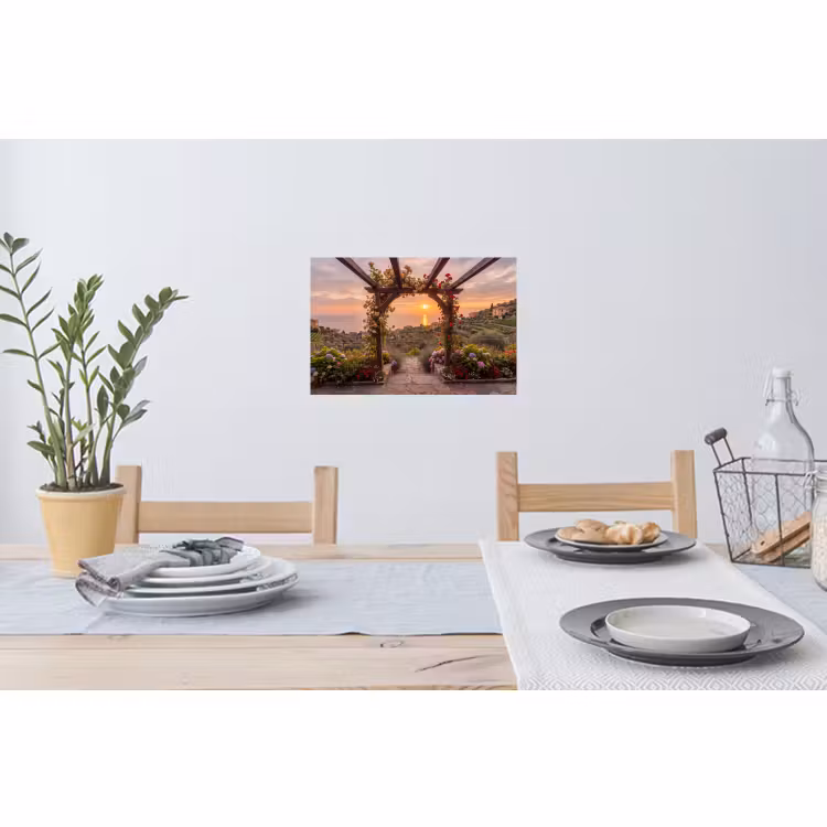 Muursticker - Pergola - Zee - Zonsondergang — 3