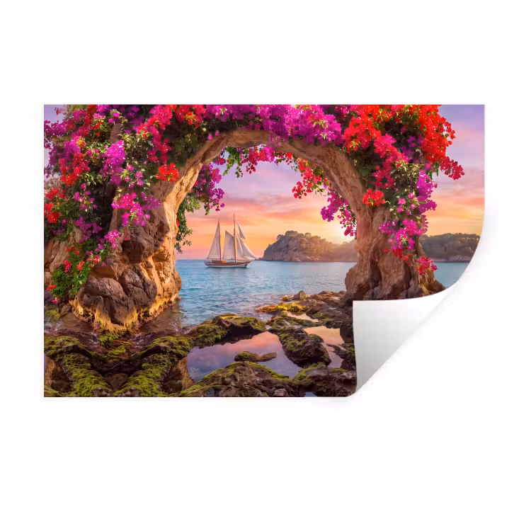Muursticker - Zeilboot - Kust - Natuur — 1