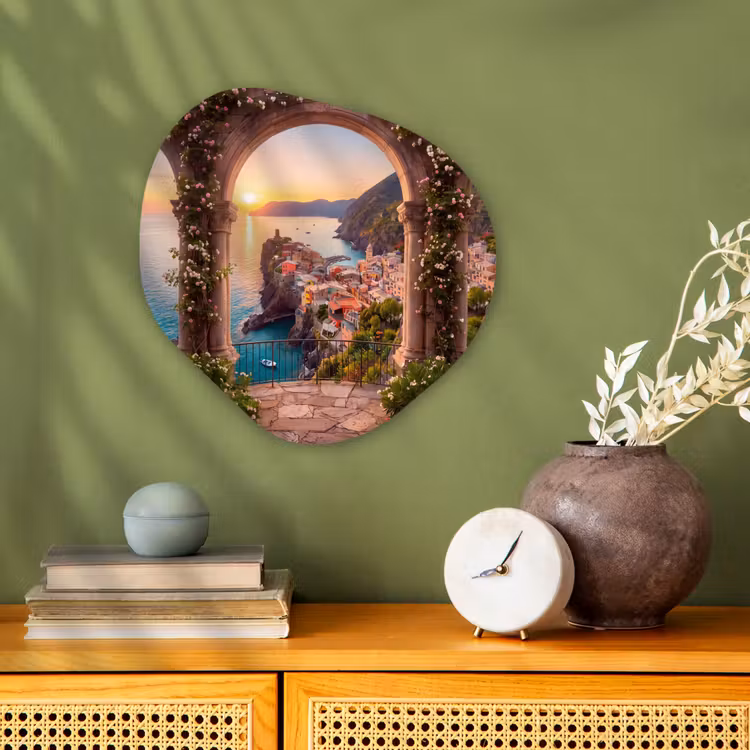 Organisch schilderij - Forex - Dorp - Zee - Zonsondergang — 2