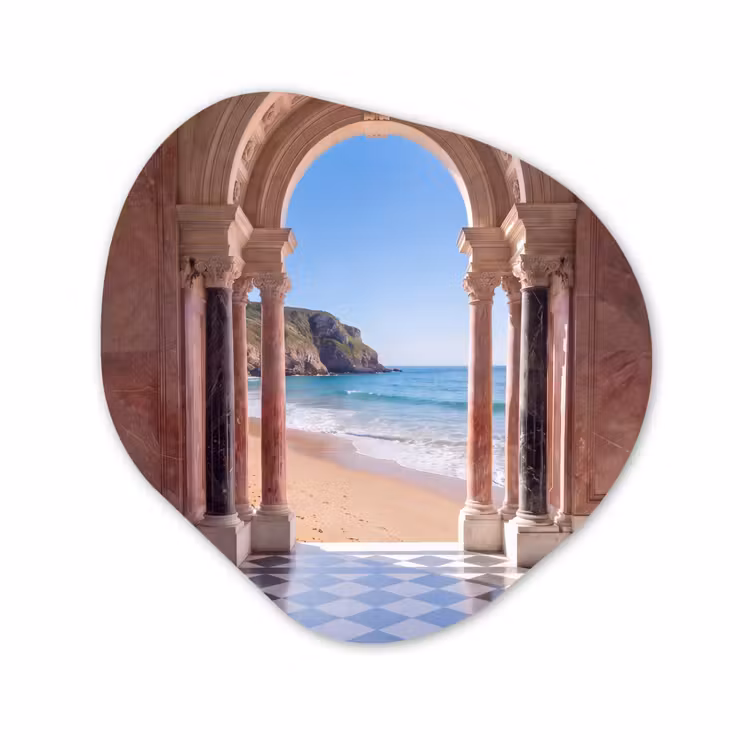 Organisch schilderij - Forex - Boog - Strand - Zee — 1