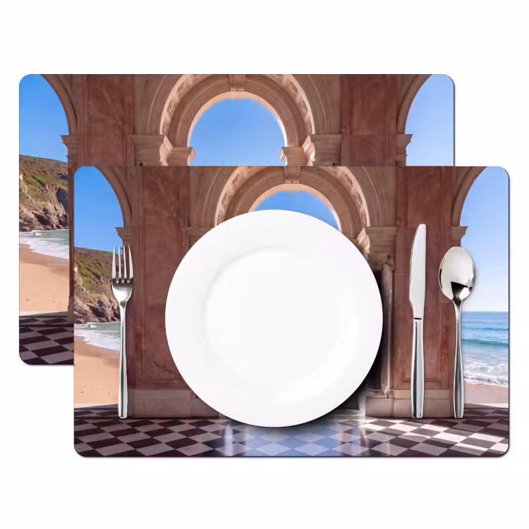 Placemat - 6 stuks - Boog - Strand - Zee — 2