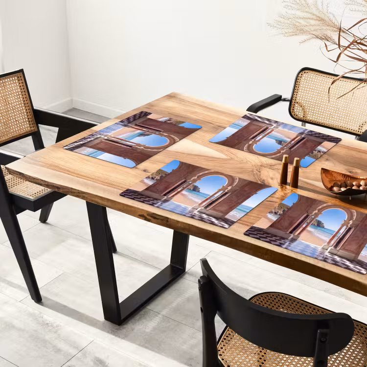 Placemat - 6 stuks - Boog - Strand - Zee — 3