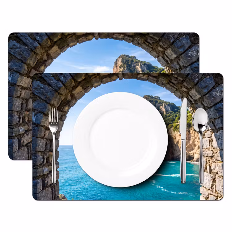 Placemat - 6 stuks - Boog - Zee - Natuur — 2