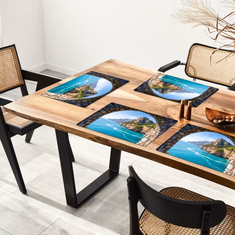Placemat - 6 stuks - Boog - Zee - Natuur — 3