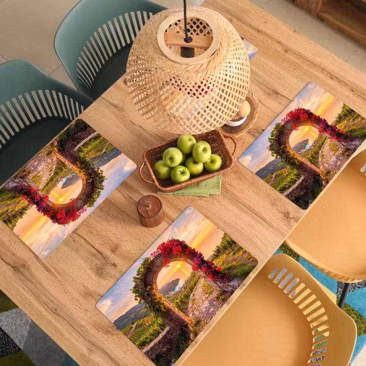 Placemat - 6 stuks - Boog - Zonsondergang - Kust — 4