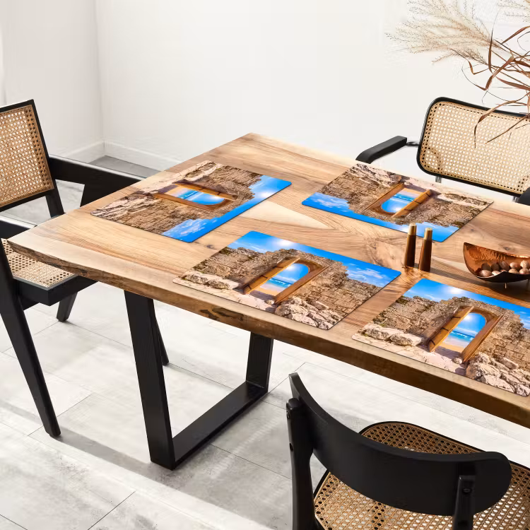 Placemat - 6 stuks - Deur - Strand - Zee — 3