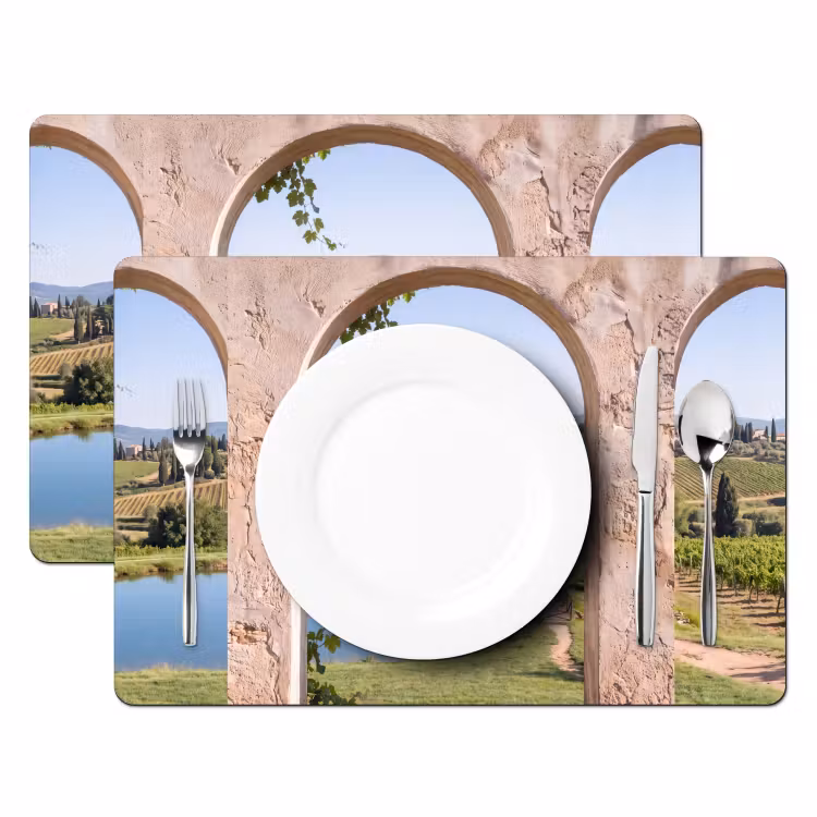 Placemat - 6 stuks - Dorp - Landschap - Natuur — 2
