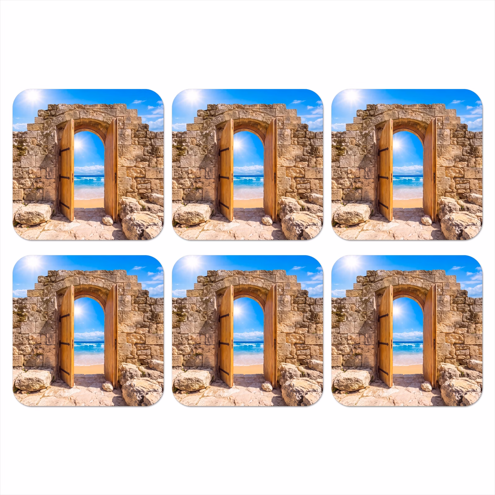 Onderzetter - Deur - Strand - Zee — 1