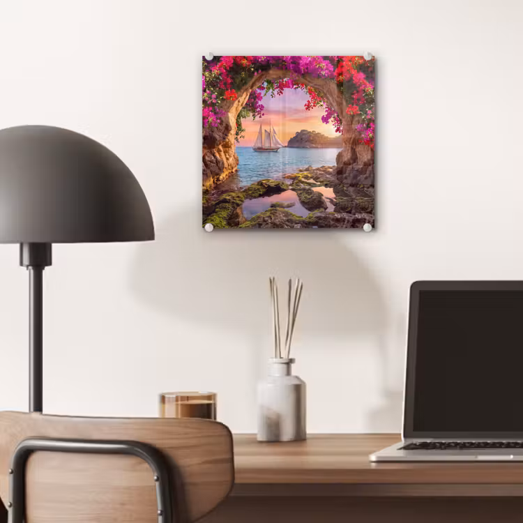 Glas schilderij - Zeilboot - Kust - Natuur — 7