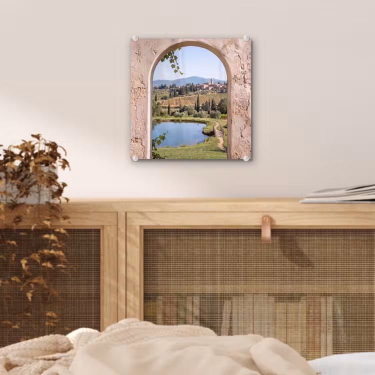 Glas schilderij - Dorp - Landschap - Natuur — 5