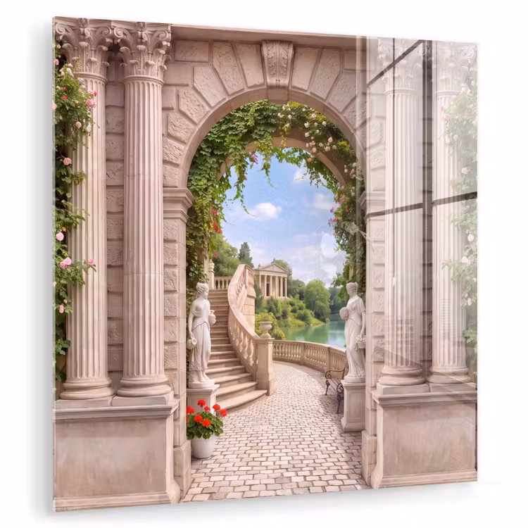 Glas schilderij - Architectuur - Tuin - Klassiek — 1