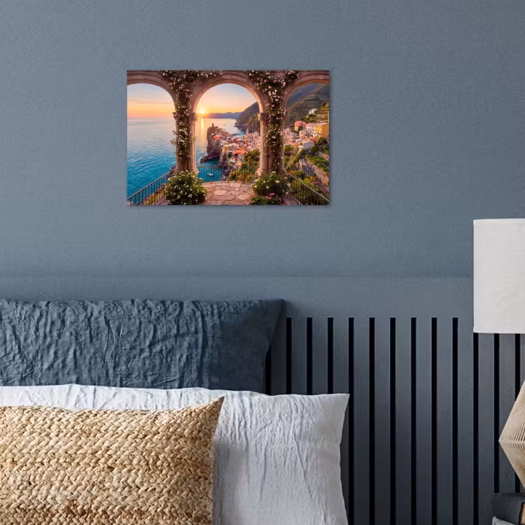 Poster - Dorp - Zee - Zonsondergang — 3