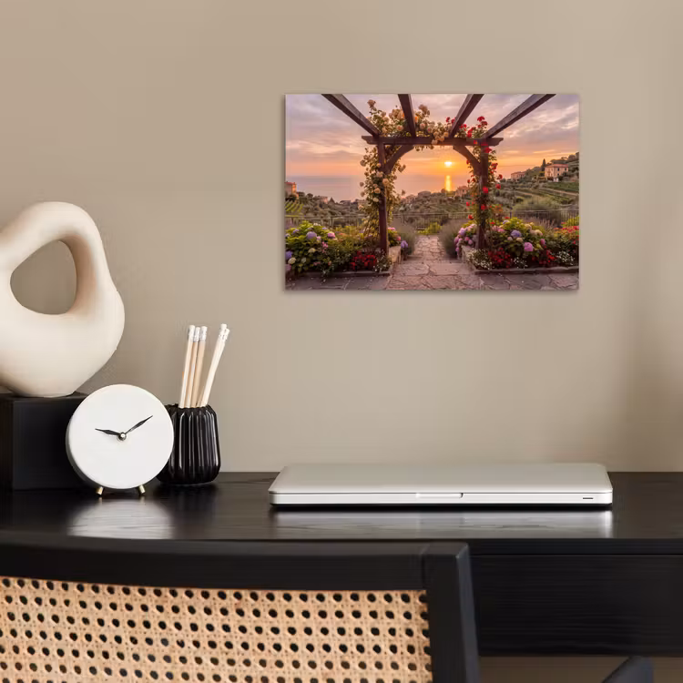 Poster - Pergola - Zee - Zonsondergang — 2