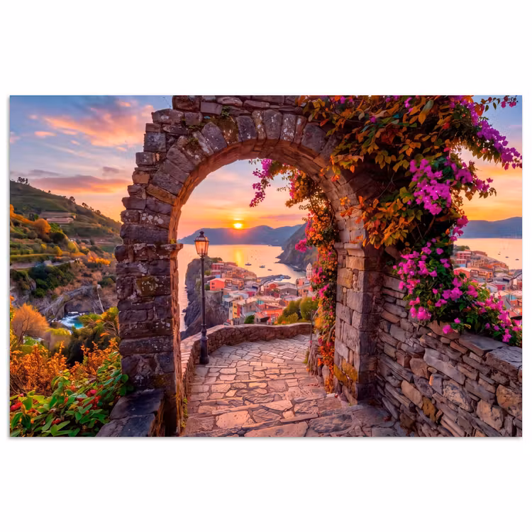 Poster - Boog - Kust - Zonsondergang — 1