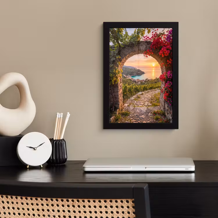 Poster met lijst - Boog - Zonsondergang - Kust — 2