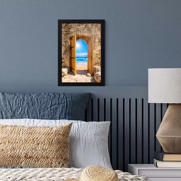 Poster met lijst - Deur - Strand - Zee — 3