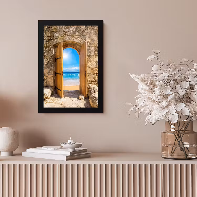 Poster met lijst - Deur - Strand - Zee — 5