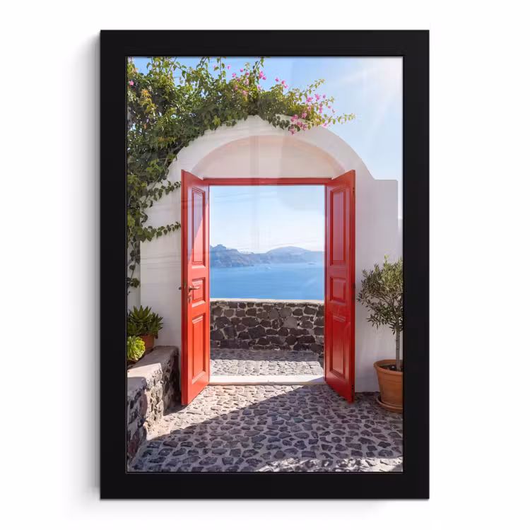 Poster met lijst - Deur - Zee - Natuur — 1
