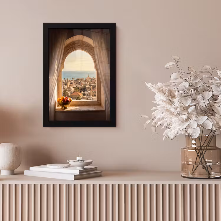 Poster met lijst - Raam - Stad - Zee — 5