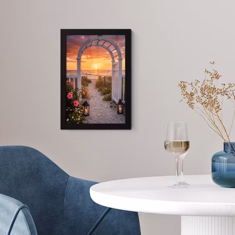 Poster met lijst - Zee - Pad - Bloemen — 4