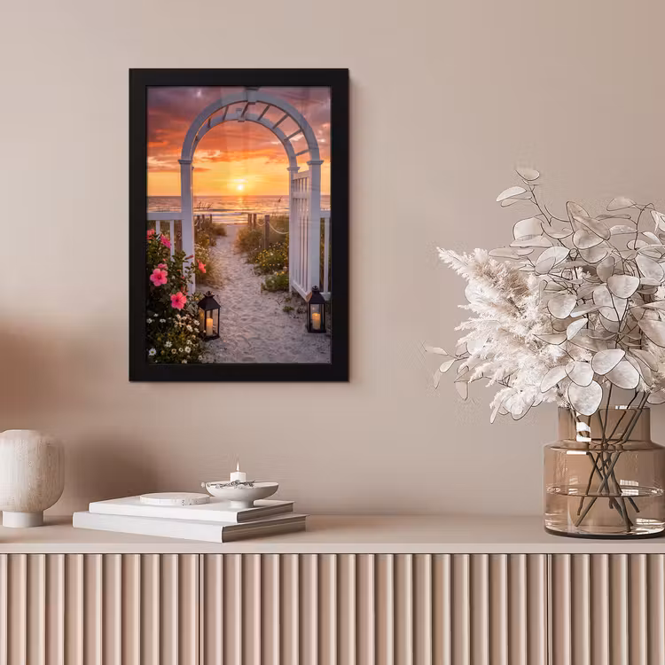 Poster met lijst - Zee - Pad - Bloemen — 5