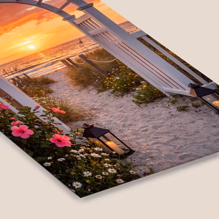 Poster met lijst - Zee - Pad - Bloemen — 7
