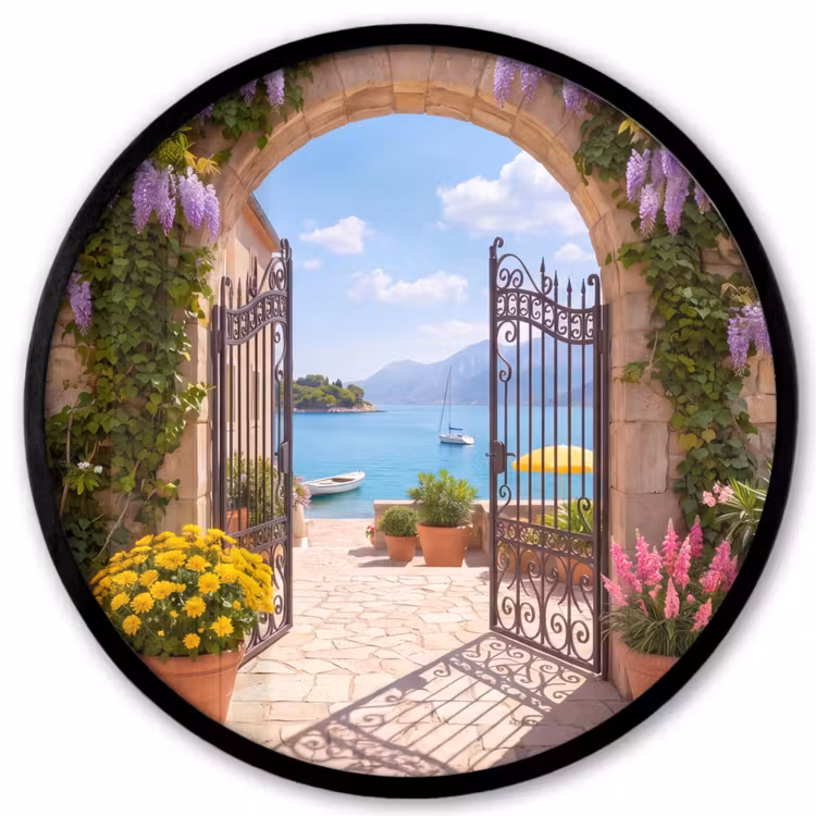 Ronde fotolijst - Poort - Zee - Uitzicht — 1