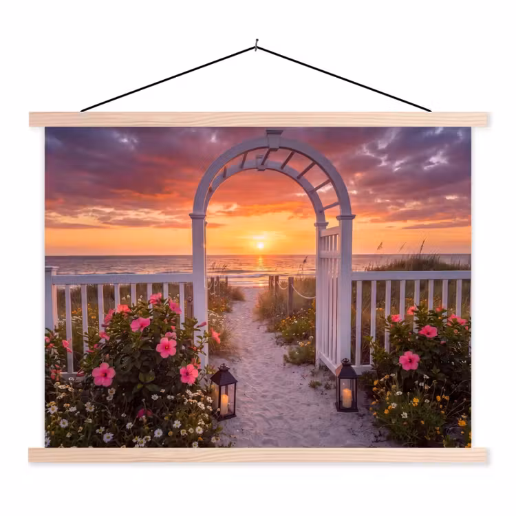 Schoolplaat - Zee - Pad - Bloemen — 1