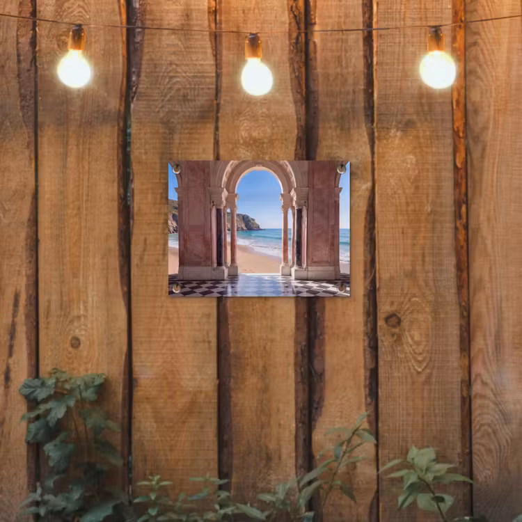 Tuinposter - Boog - Strand - Zee — 2
