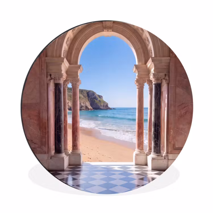 Wandcirkel - Aluminium - Boog - Strand - Zee — 1