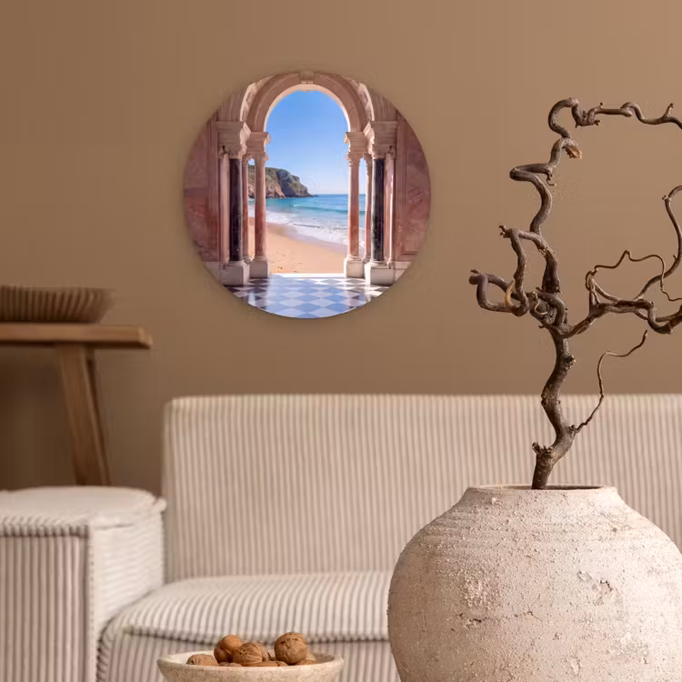 Wandcirkel - Glas - Boog - Strand - Zee — 2