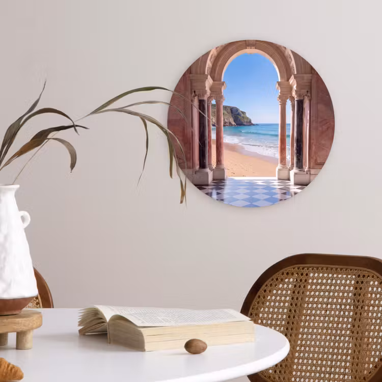 Wandcirkel - Glas - Boog - Strand - Zee — 4