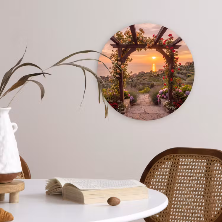 Wandcirkel - Glas - Pergola - Zee - Zonsondergang — 4