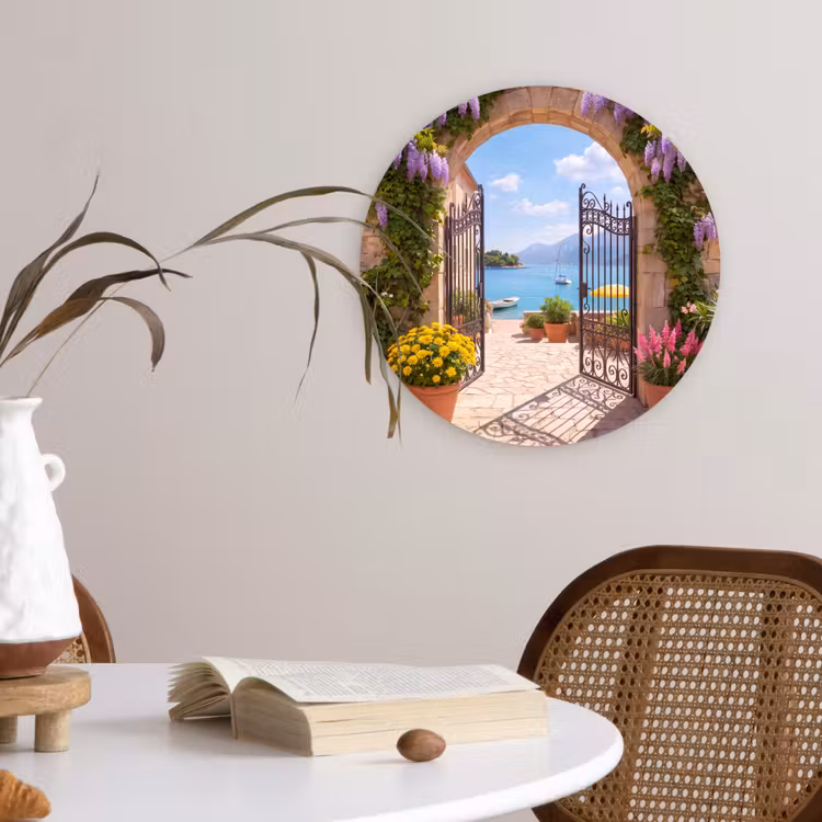 Wandcirkel - Glas - Poort - Zee - Uitzicht — 4