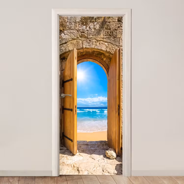 Deursticker - Deur - Strand - Zee — 1