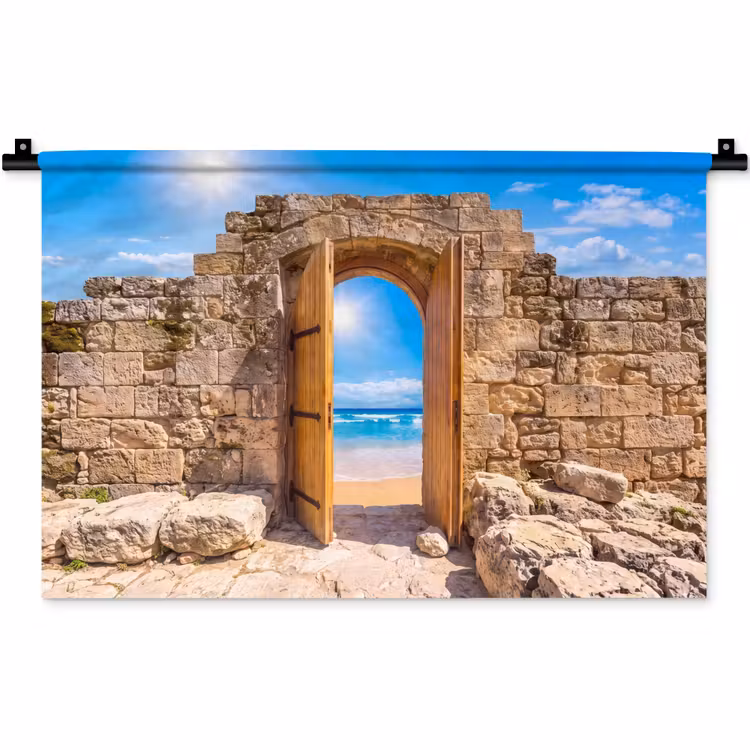 Wandkleed - Deur - Strand - Zee — 1