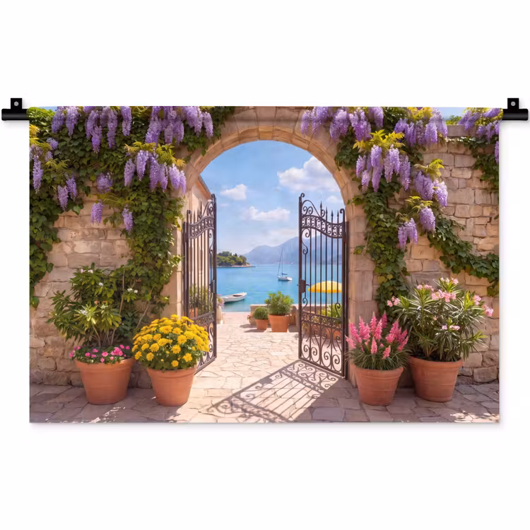 Wandkleed - Poort - Zee - Uitzicht — 1