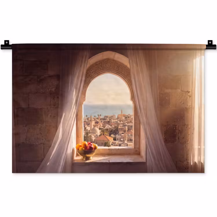 Wandkleed - Raam - Stad - Zee — 1