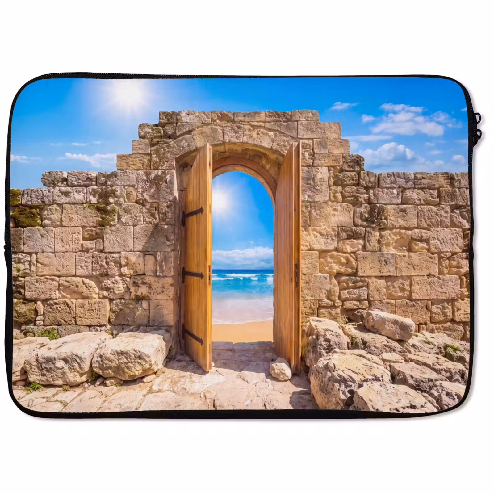 Laptophoes - Deur - Strand - Zee — 1