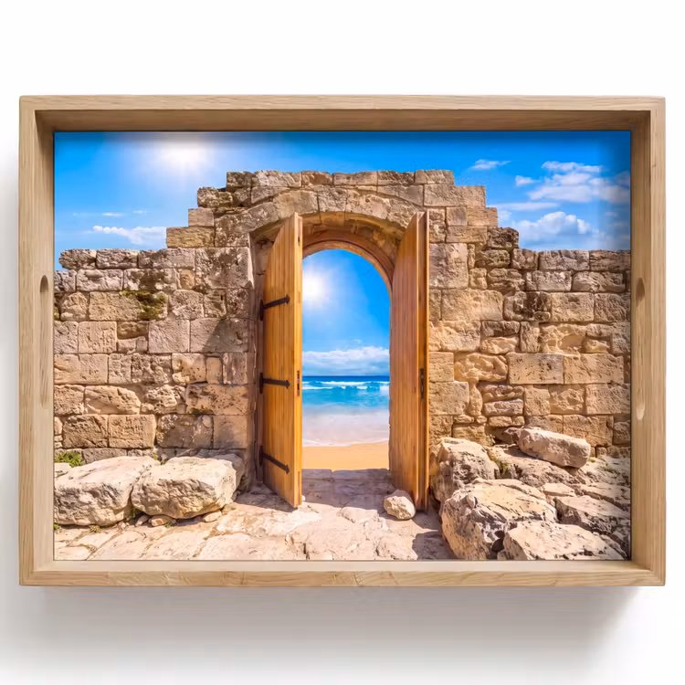Dienblad - Deur - Strand - Zee — 1