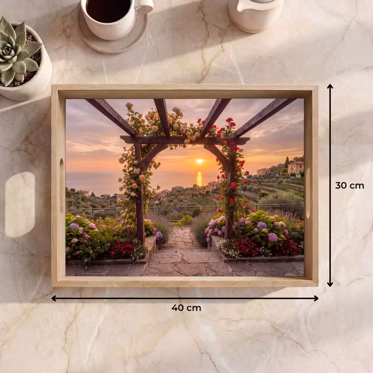 Dienblad - Pergola - Zee - Zonsondergang — 9