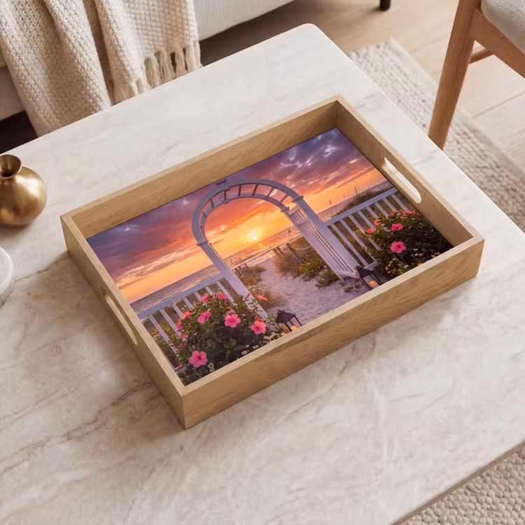 Dienblad - Zee - Pad - Bloemen — 2