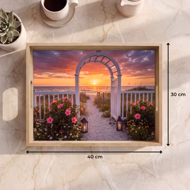 Dienblad - Zee - Pad - Bloemen — 9
