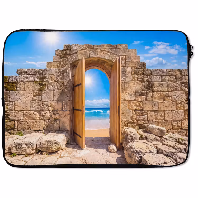 Laptophoes - Deur - Strand - Zee — 1