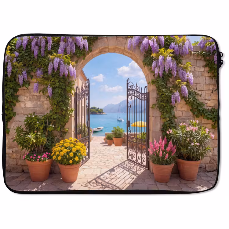 Laptophoes - Poort - Zee - Uitzicht — 1